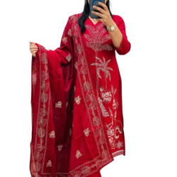 Kurti with Pant with cotton Dupatta